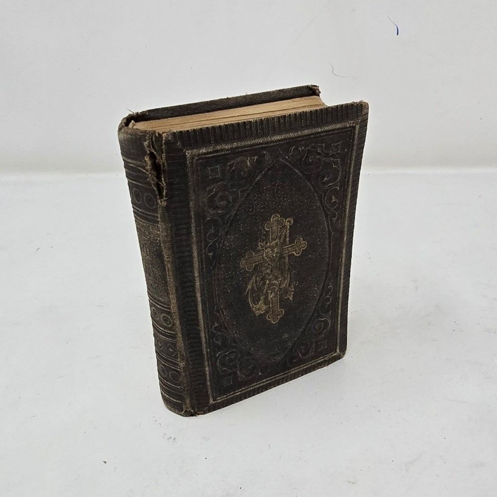 Antique small German bible religious book Die Heilige Milhion 1892 gothic